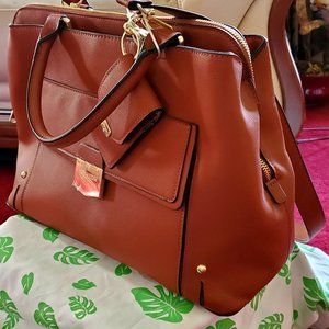 BRAND NEW Steve Madden Cognac Bdelta Satchel Purse